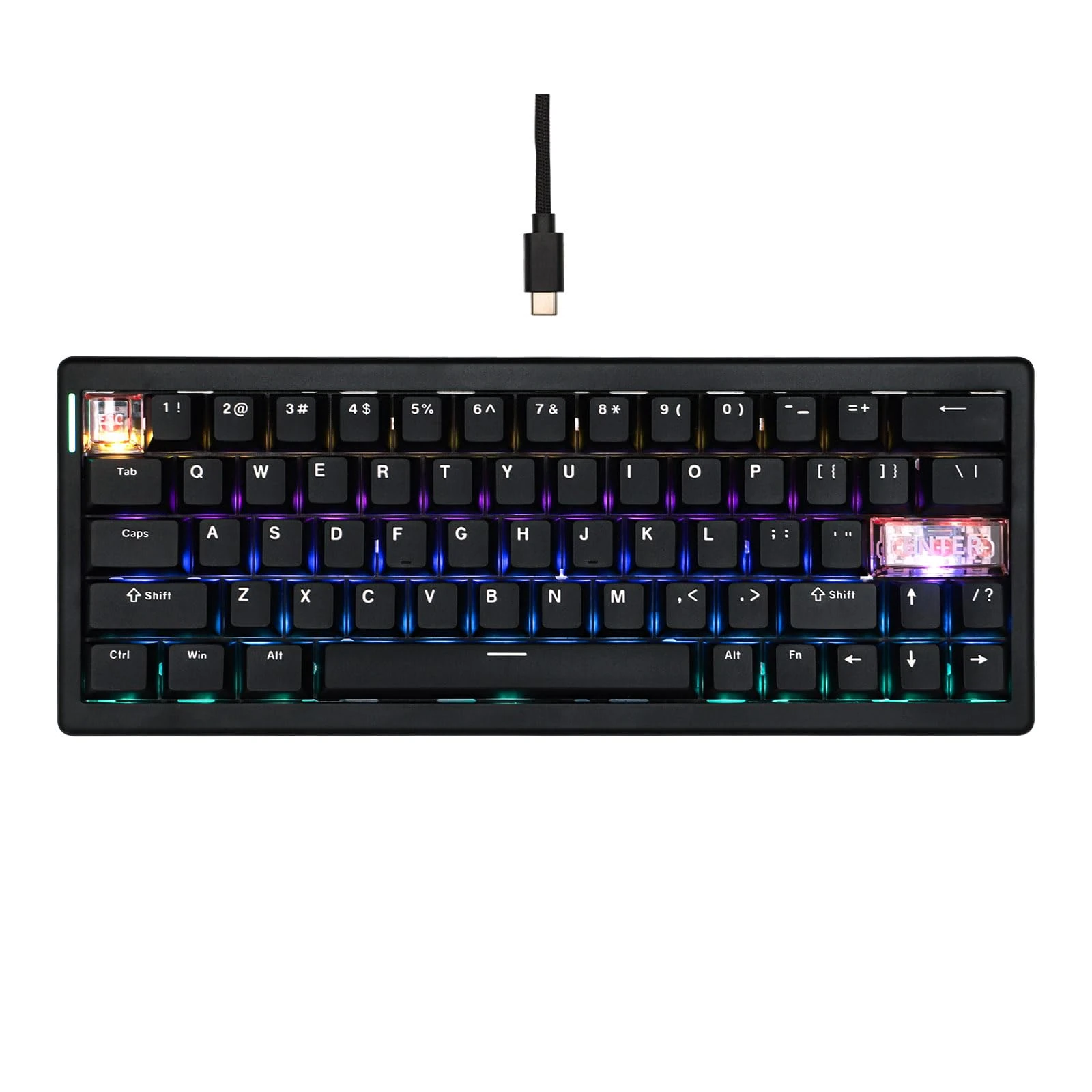 MechLands CIDOO C60 HE Wired Rapid Fast Gaming Keyboard with Silent Magnetic Switch, Hall Effect Keyboard with 8K Polling Rate, 0.125ms Latency, 63-Key Compact Layout, Hot-Swappable (Black)