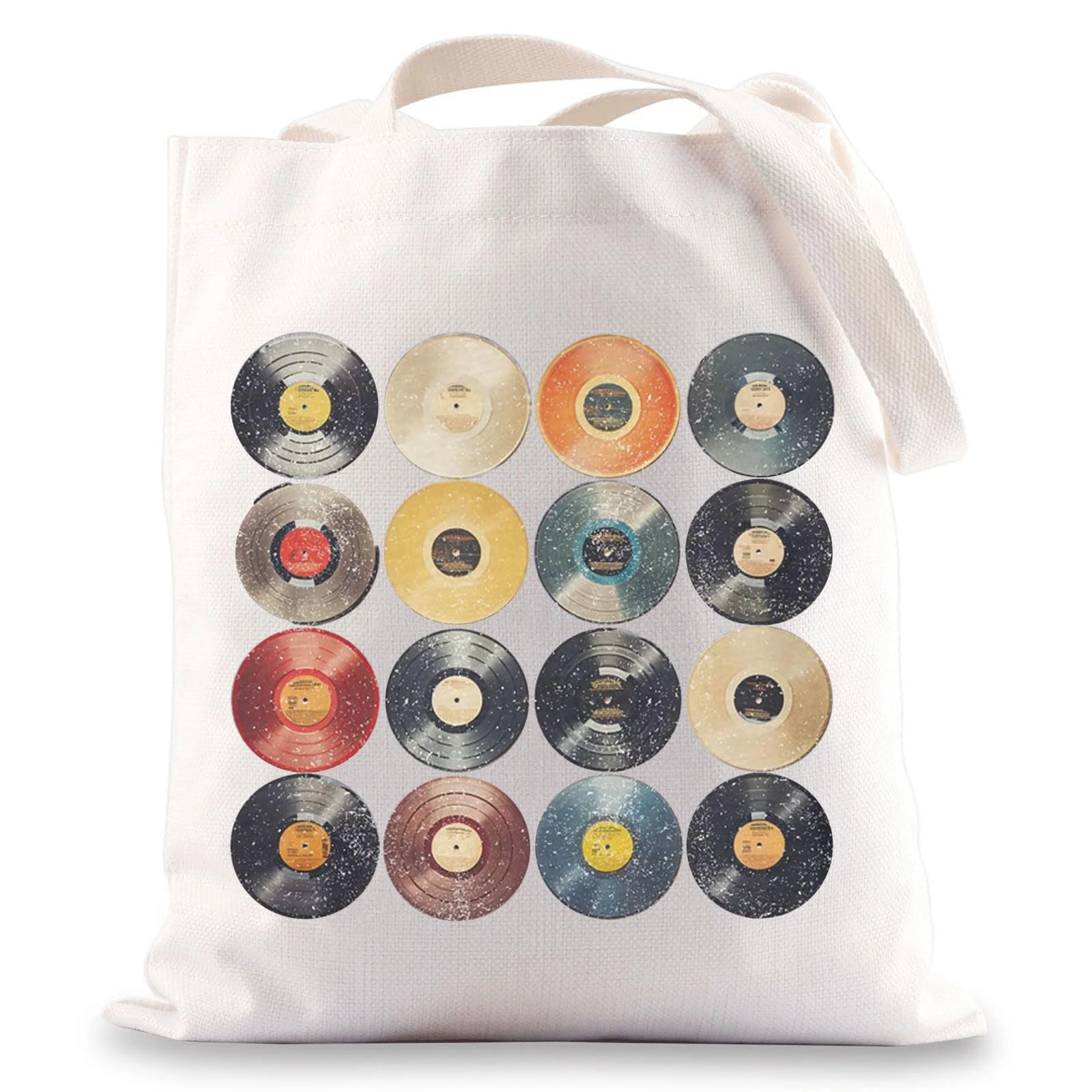 MYSOMY Vinyl Record Tote Bag Vinyl Collector Gifts DJ Records Enthusiasts Shoulder Bag Record Collectors Shopping Bag (Vinyl UK1)