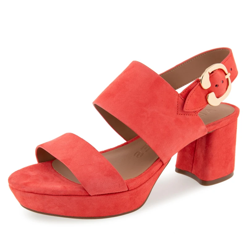 Aerosoles Women's Camera Heeled Sandal, Coral Suede, 6 UK