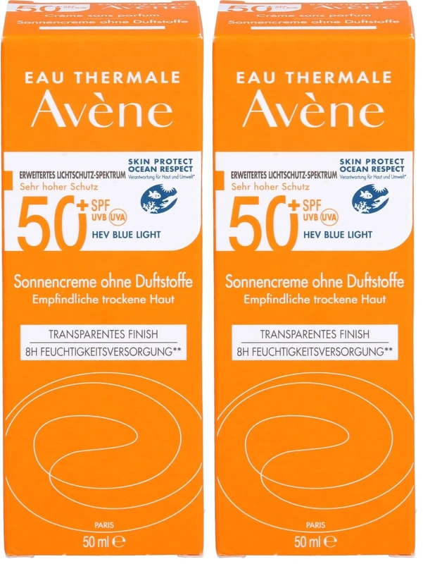 Avene Sun Cream SPF 50+ Fragrance Free 50 ml (Pack of 2)