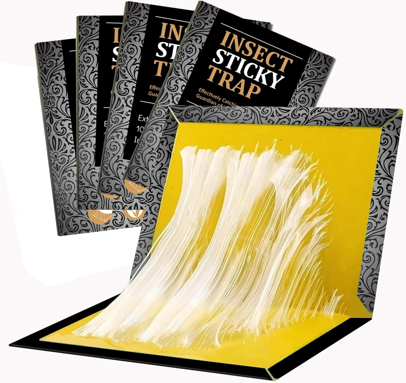 Sticky Pad Traps - 4 Pack Pest Sticky Boards Extra Strong Multi-Use Boards Sticky Catcher Effective for Home Household Outdoor Indoor Garage Garden