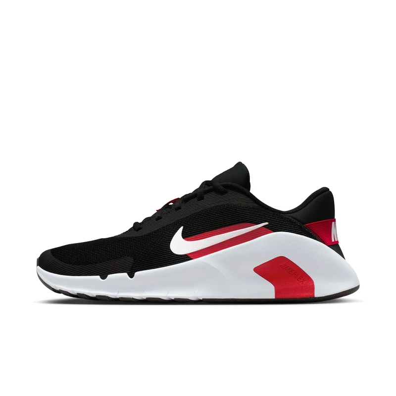 Nike Flex Train HV9972 Men's Workout Shoe, Black White University Red, 49.5 EU