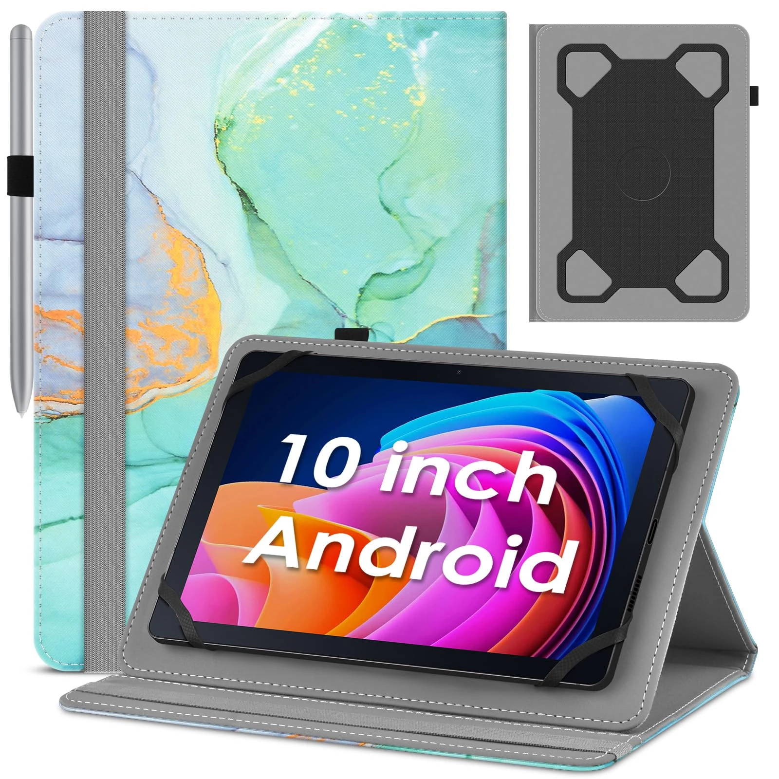 KATUMO 10-10.5 inch Tablet Universal Case, Folio Leather Case Compatible with Ckypad/MUISOO/Whitedeer/Freeski/TABWEE/BYYBUO/Byxsb/Ainme l/DOOGEE/MUISOO/Hakaug/ZIBATIS/TECLAST Tablet 10 inch