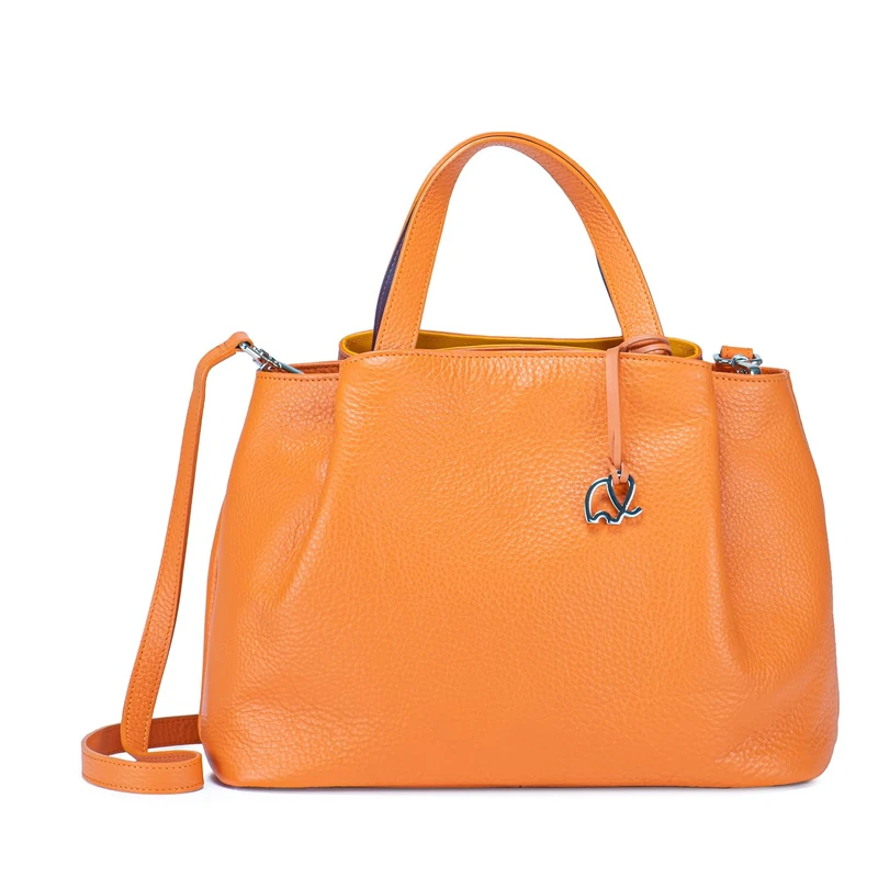 mywalit Unisex's Med Grab Handle Detachable Shoulder Strap Handbag, Orange, Regular - Image 1