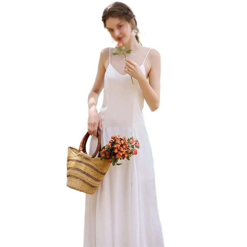 Summer Bride Morning Gown - Elegant Ice Silk Wedding Pajamas for Women (Color D, Size S)(Medium)