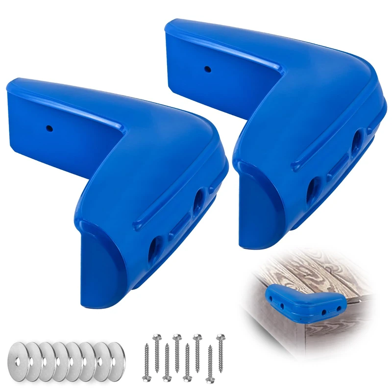 JYINCPED Dock Corner Bumpers Marine Fenders Corner Dock Bumper Fender Guard for Docking, Soft UV-Resistant Marine-Grade Vinyl, Inflatable Protection, 10-Inch x 10-Inch, 2-Pack, Blue - Image 1