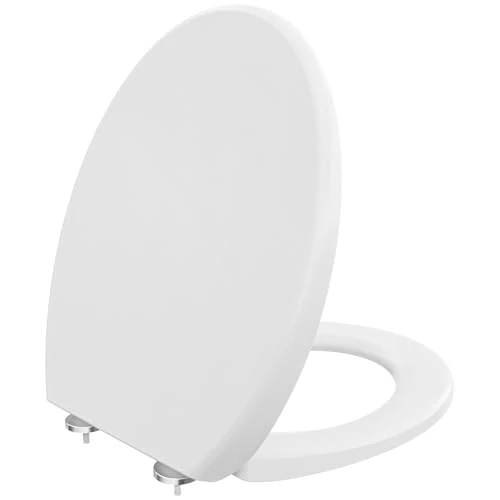 DERW Soft Close Toilet Seat,Urea-Formaldehyde O-Shaped Slow-Close Toilet Seat, Anti-Aging, Odor-Free, Easy Clean Quick Release, Durable and Quiet, Fits O-Shaped Toilets for Enhanced Comfort