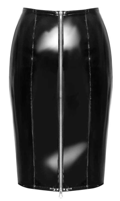 Black Level Women's Vinyl Skirt Zip Black XL