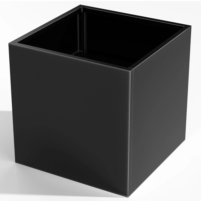 Nessxa Black Metal Planter, 20" L x 20" W x 20" H