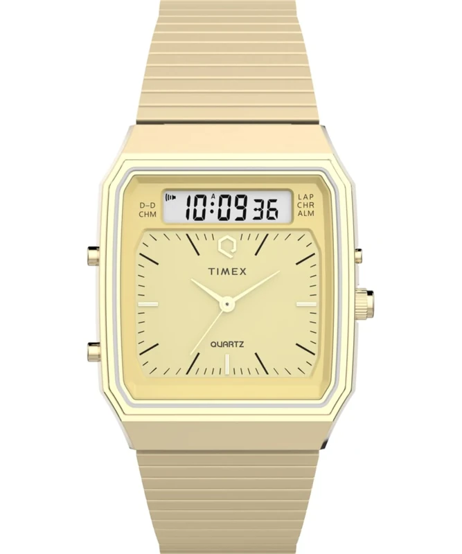 Timex Men's Analogue-Digital Quartz Watch with a Stainless Steel Strap Q Reissue