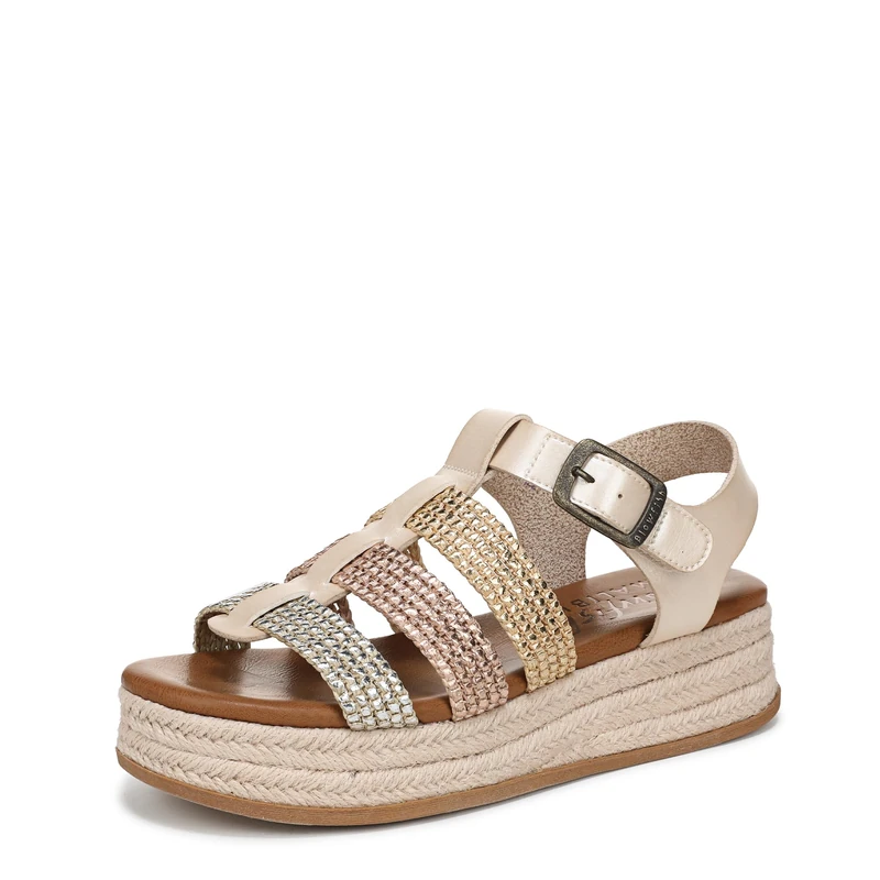 Blowfish Malibu Women's Madrid Flatform Sandal, Cloud/Silver, Medium Fit, UK 8
