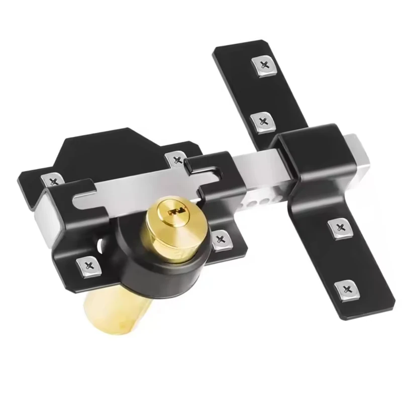 DOMIRA 50mm Double-Sided Throw Gate Lock - Stainless Steel, 5 Keys