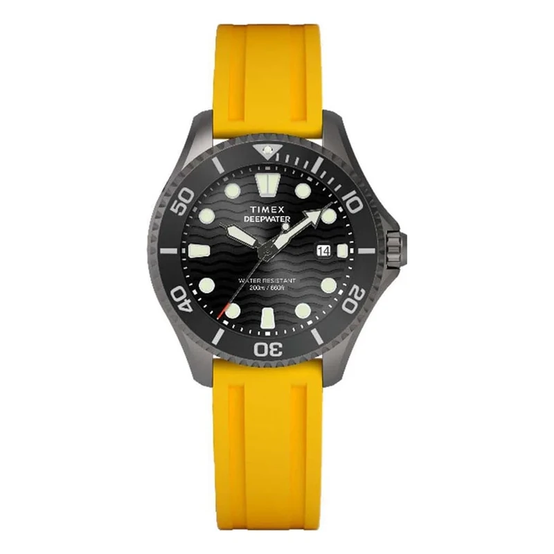 Timex Men's Analogue Quartz Watch with a Rubber Strap Deep Water Meridian