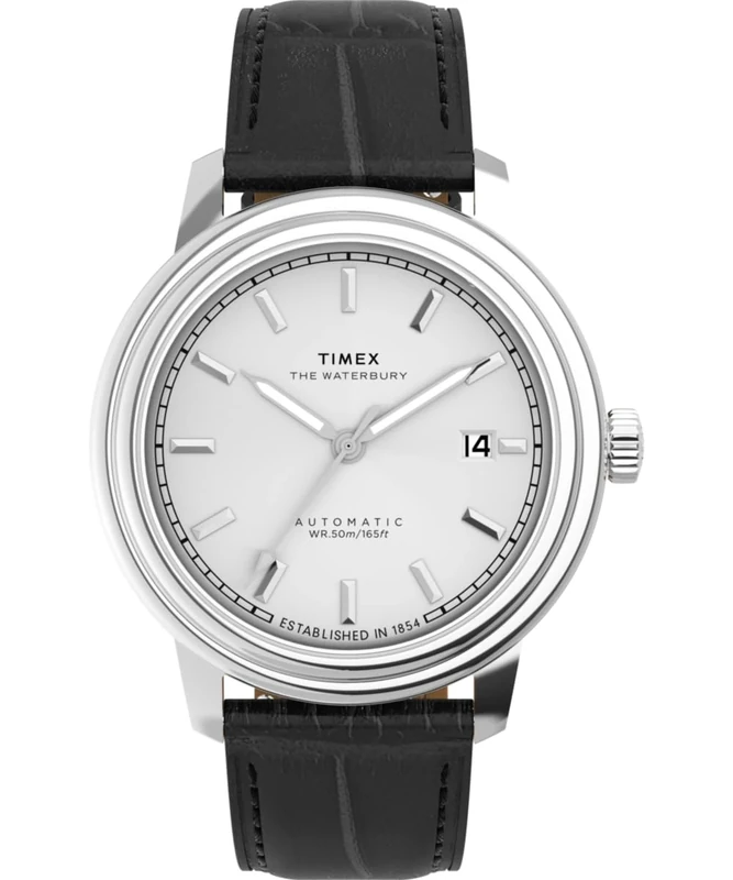 Timex Men's Analogue Automatic Watch with a Leather Strap Waterbury Metropolitan