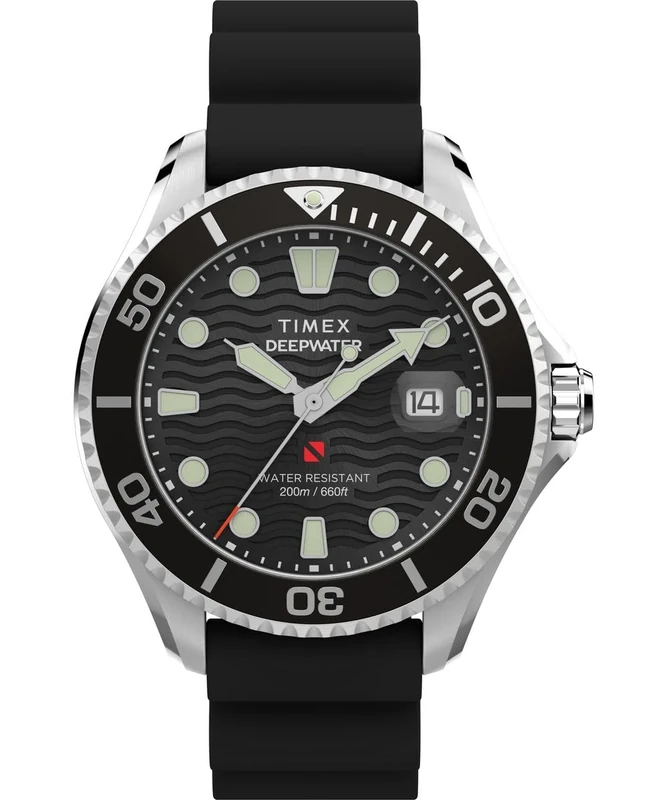 Timex Men's Analogue Quartz Watch with a Rubber Strap Deep Water Meridian - Image 1