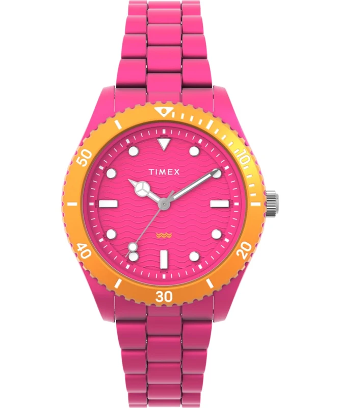 Timex Women's Trend 37 mm Watch - Pink Tide Ocean Material Bracelet with Pink Dial and Case TW2Y04600
