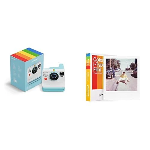 Polaroid - Now Gen3 - Instant Camera + Color Film Bundle (8 photos) - Arctic Blue