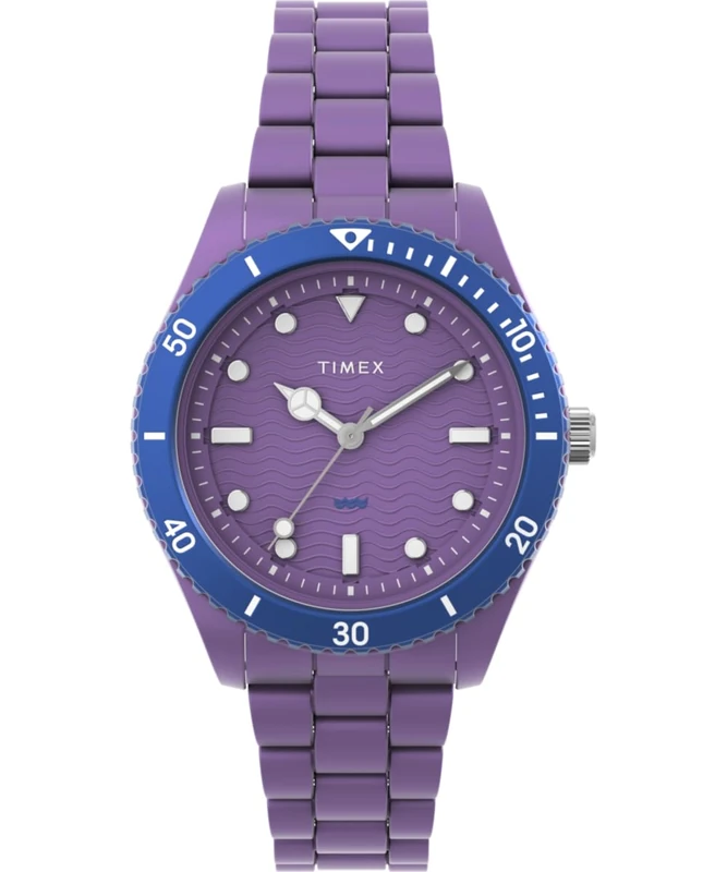 Timex Women's Trend 37 mm Watch - Purple Tide Ocean Material Bracelet with Purple Dial and Case TW2Y04800