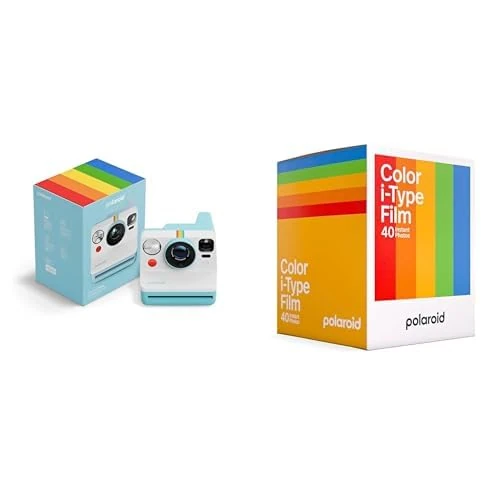 Polaroid - Now Gen3 - Instant Camera + Color Film Bundle (40 photos) - Artic Blue