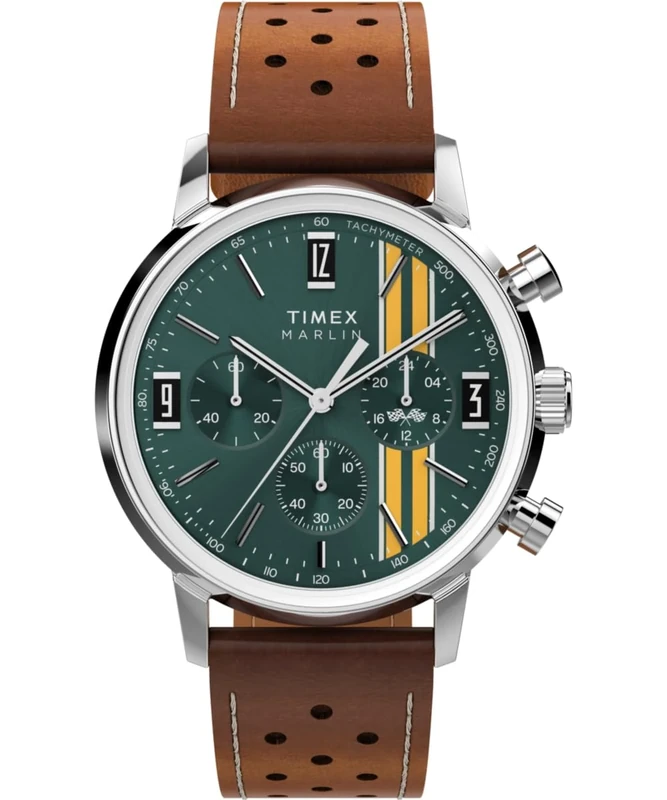 Timex Men's Chronograph Quartz Watch with a Leather Strap Marlin