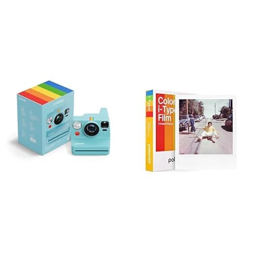 Polaroid - NOW+ Gen3 - Instant Camera Bluetooth Connected - Camera + Color Film Bundle (8 photos) - Artic Blue - Image 1