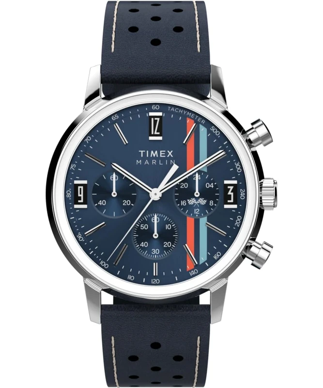 Timex Men's Chronograph Quartz Watch with a Leather Strap Marlin