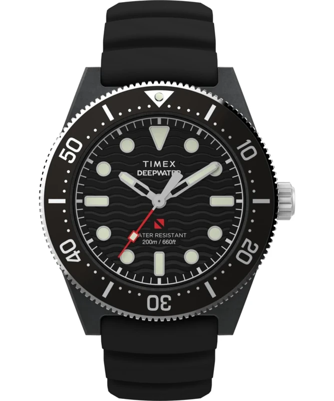 Timex Men's Analogue Quartz Watch with a Rubber Strap Deep Water Reef