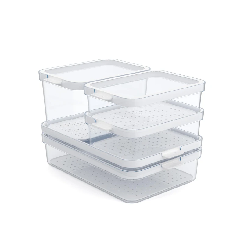 Rotho Cauma Set KS Organiser 5 pcs. CAUMA, Plastic (PP) BPA-free, white/transparent, (31.4 x 22.4 x 23.5 cm)