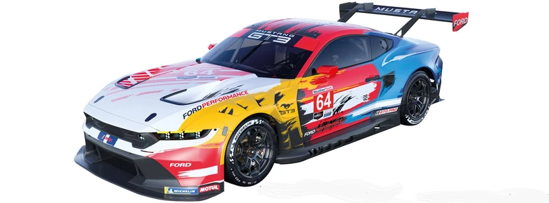 Carrera Digital 132 20032050 Ford Mustang GT3 Champion Spirit, No.64 1:32 Scale Slot Car With Working Front, Rear & Tail Lights Suitable For Ages 8 Years+
