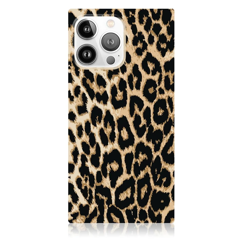 FLAUNT Official Square Protective Case - Compatible with iPhone 15 Pro - Wireless Charging - Stylish Drop Tested Shockproof Phone Case - (Leopard Print) - Image 1