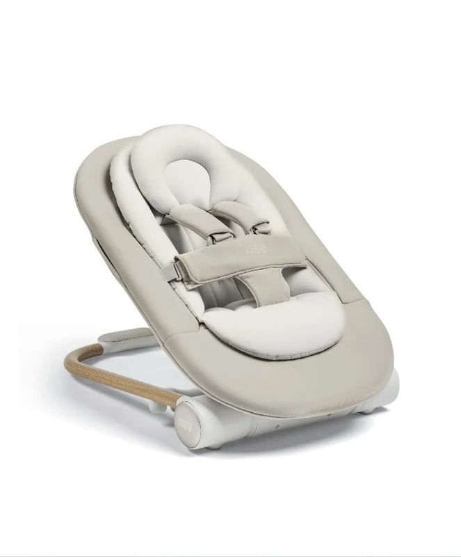 Mamas & Papas Eno Baby Bouncer, One Hand Fold, 2 Recline Positions, Cashmere - 0-6months