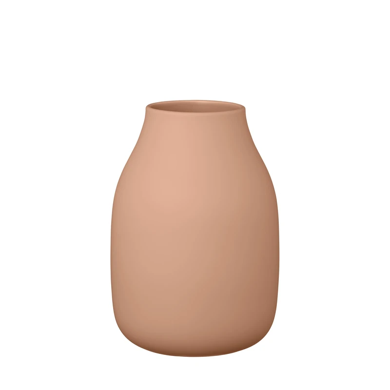 blomus Vase, Colora, Flower Vase Made of Ceramic, Amber Brown, Size L, Diameter 14 x 20 cm, Handmade