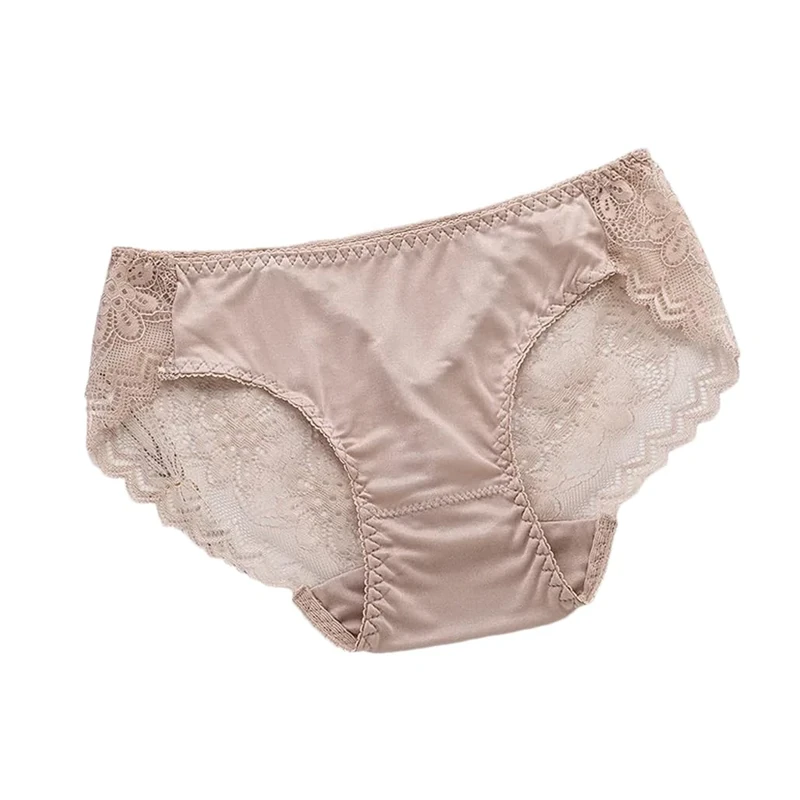 Nlievara Silk Panties For Women Knit Briefs Panties Lace Hollow Out Women's Underwear E M#3pcs