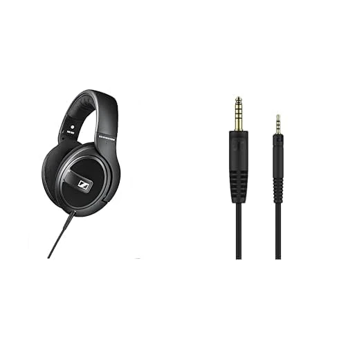 Sennheiser headphone bundle HD 569 Around-Ear Closed Back Headphones - Black + Original Accessory Cable - 1.8-meter balanced cable with 4.4mm connector plug