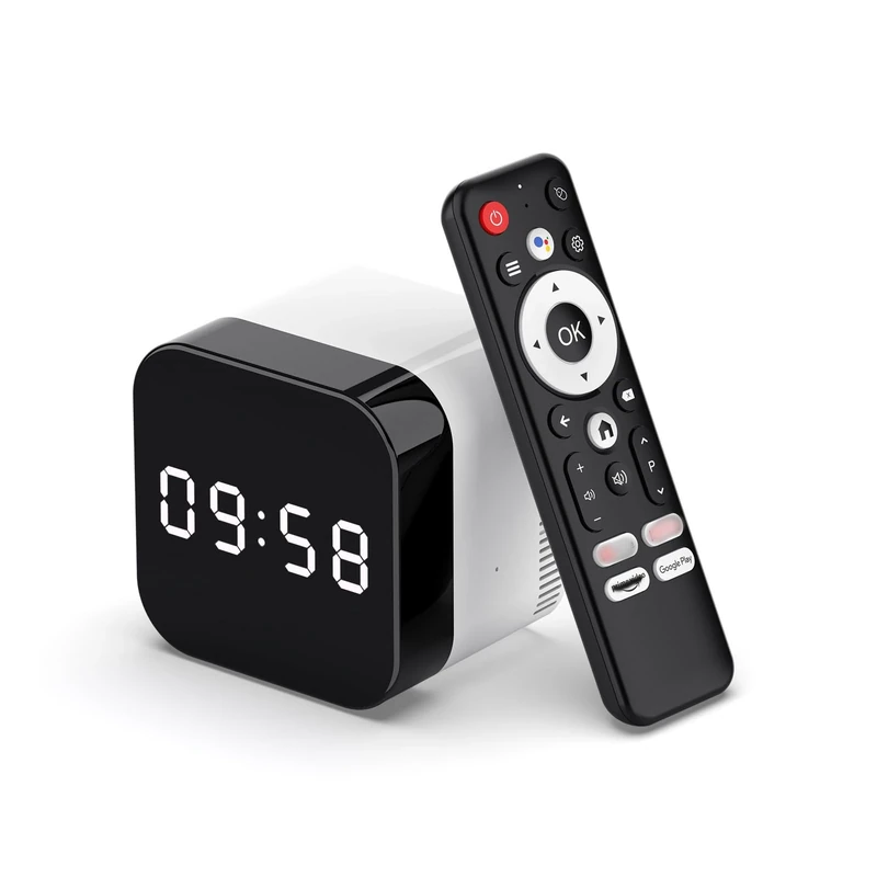 H96 Max Android 14.0 TV Box Clock 64bit 4GB RAM 128GB ROM Allwinner H728 Octa-core A55 Mali G57-MC1 1000M Ethernet WiFi6 Dual-WiFi 2.4G/5G 8K BT5.x USB3.0 Voice Control TV Box