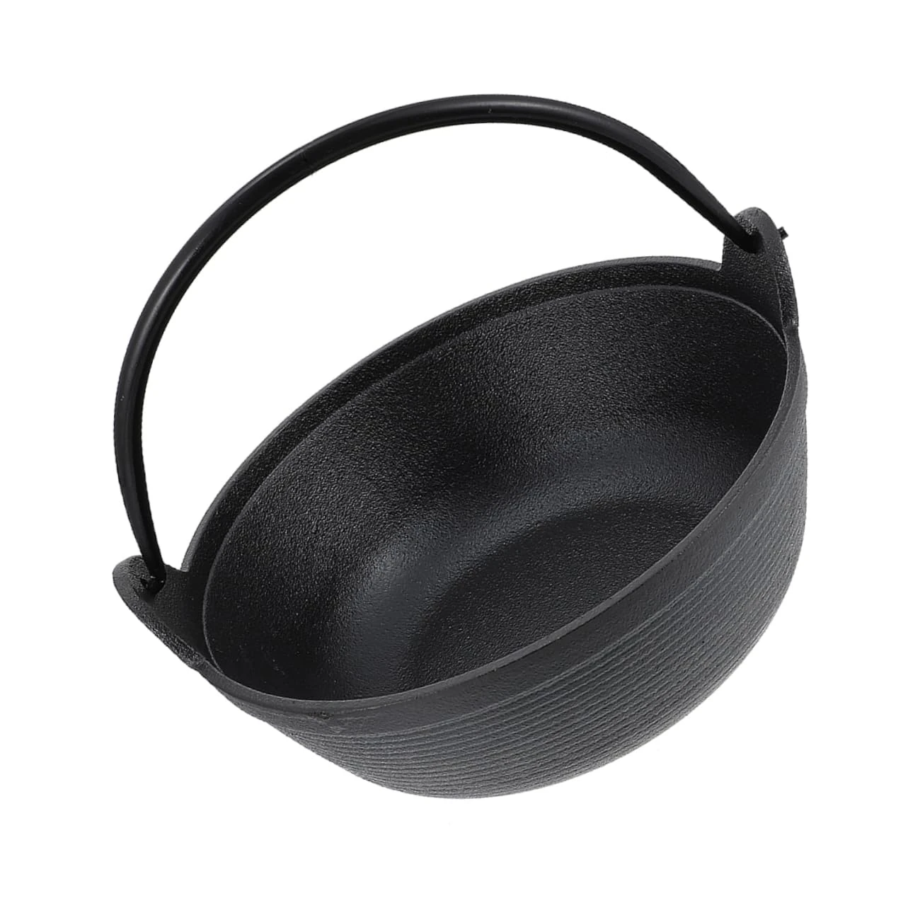 SOIMISS Cast Iron Cauldron Pot 19cm Single Handle Outdoor Camp Cooking Pot Nonstick Stewing Pan for Picnic and Home Use