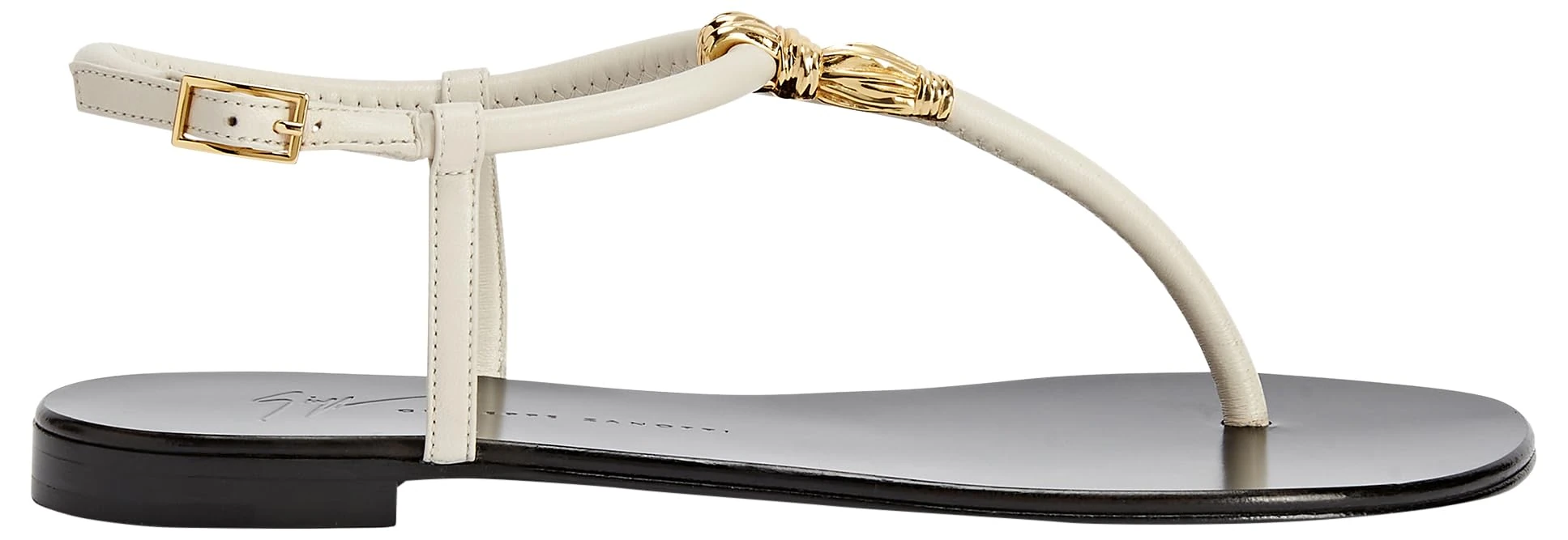 Giuseppe Zanotti, Tie Flat, Ivory-White, Leather, 9
