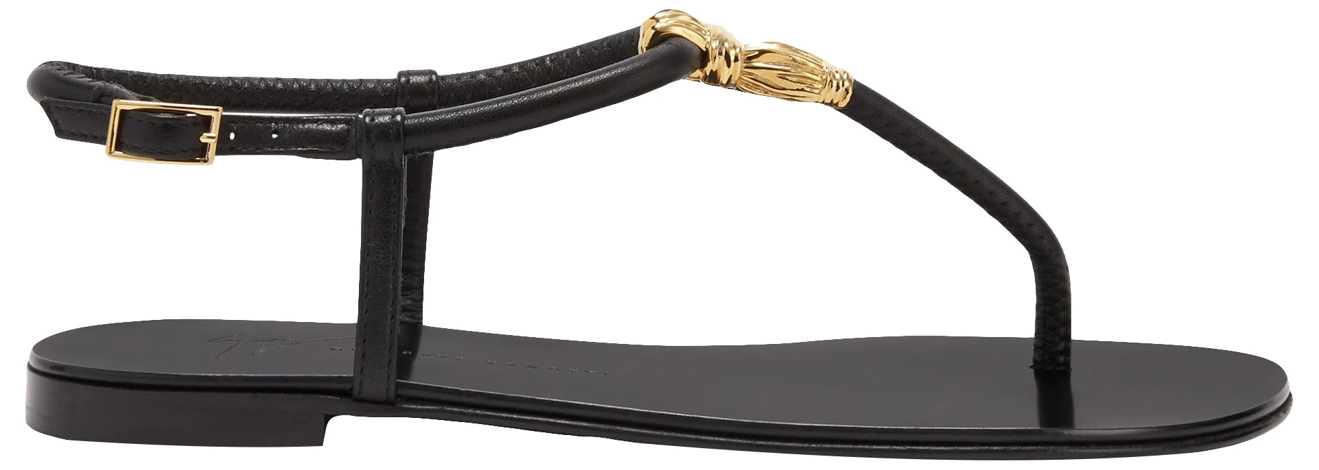 Giuseppe Zanotti, Tie Flat, Black, Leather, 4