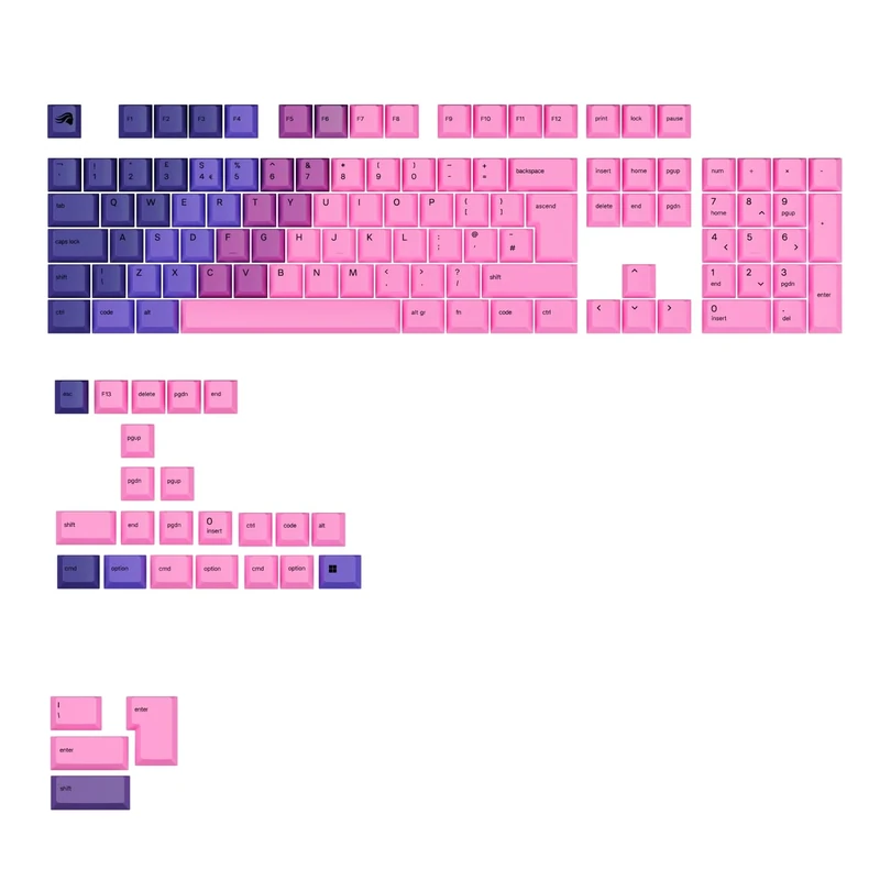 Glorious Gaming 115x GPBT Keycaps - Cherry Profile, Super Durable PBT Plastic, Eye Catching Aesthetics, Superior Sound, Original Typeface, Nebula, UK English Layout
