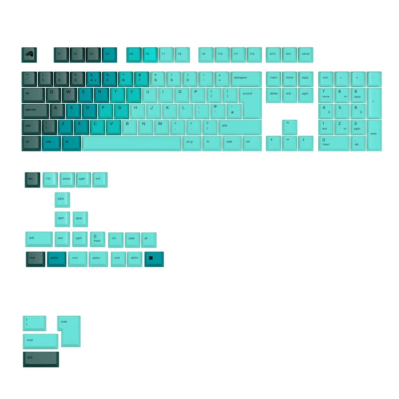 Glorious Gaming 115x GPBT Keycaps - Cherry Profile, Super Durable PBT Plastic, Eye Catching Aesthetics, Superior Sound, Original Typeface, Rain Forest, UK English Layout