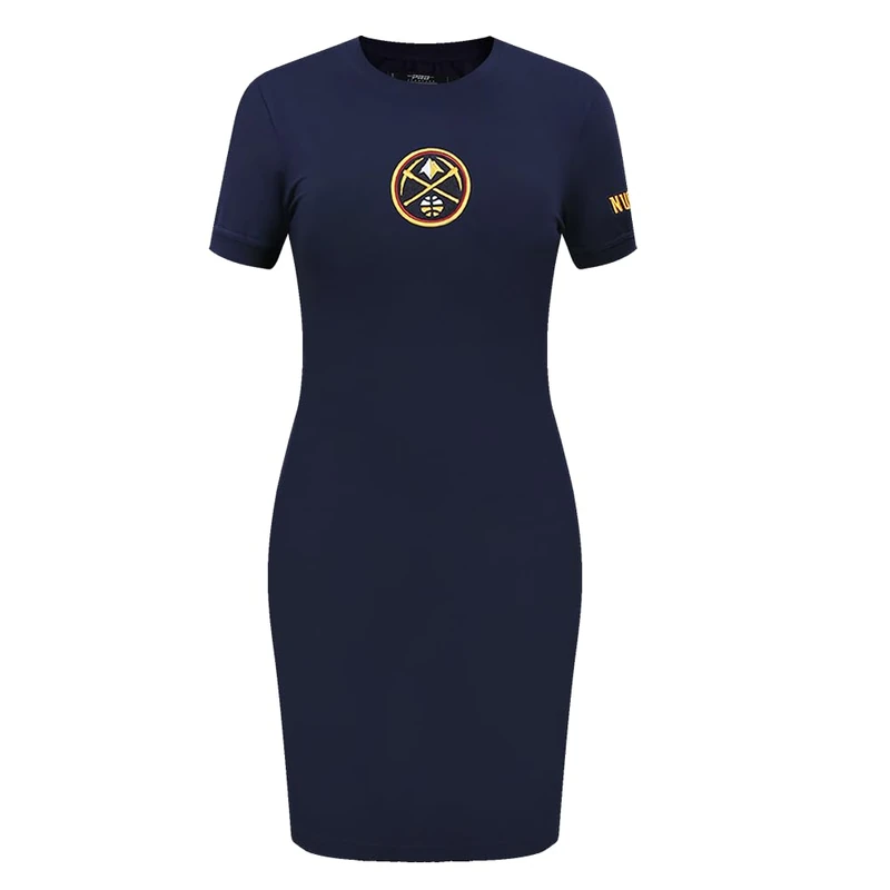 Pro Standard Womens NBA Denver Nuggets Classic Chenille Body Con Dress Midnight Navy L - Image 1