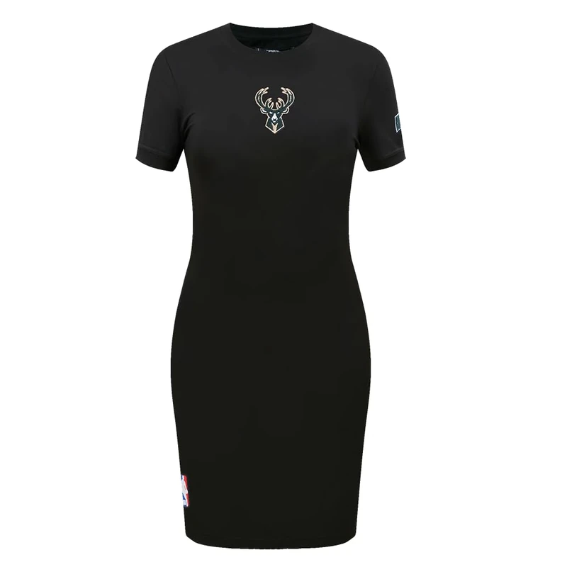 Pro Standard Womens NBA Milwaukee Bucks Classic Chenille Body Con Dress Black XL