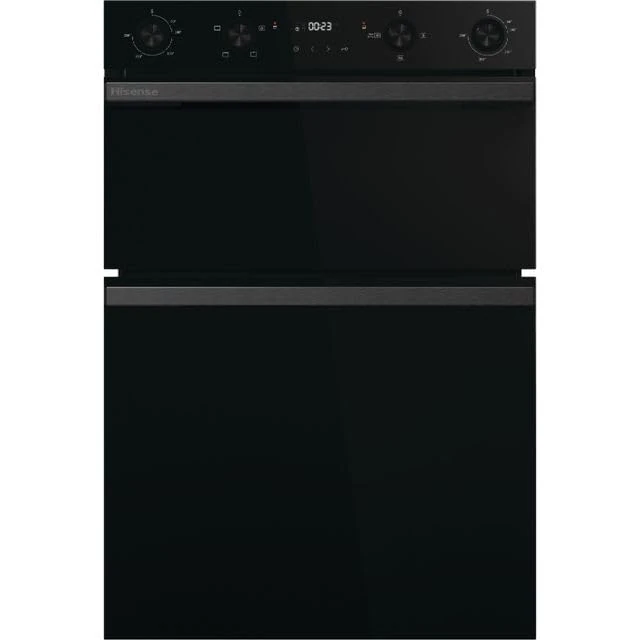 Hisense Built-in Electric Double Oven, Black, 88.5 x 59.5 x 57.5 cm, LED Display, Touch and Rotary Controls, A/A Energy Rating