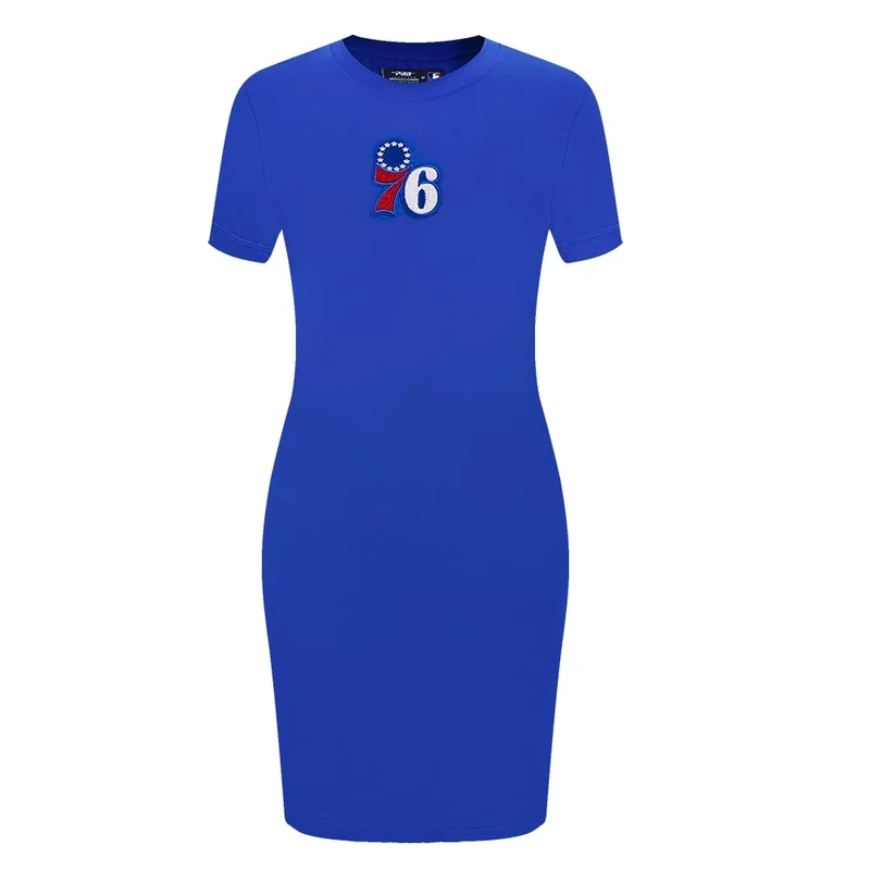 Pro Standard Womens NBA Philadelphia 76ers Classic Chenille Body Con Dress Royal Blue L