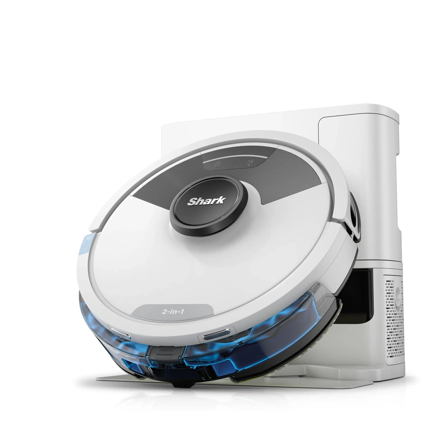 Shark Matrix Plus 2-in-1 Robot Vacuum and Mop with Self-charging Base - Deep-cleans Carpets, Hard Floors and Pet Hair - 3D LiDAR Navigation - Wi-Fi / App - 2 Pads and 2 Brushes incl. - White