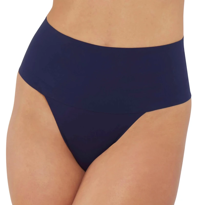 SPANX Supersmooth Undie-tectable Thong for Women, Invisible No-Show Thong Underwear with Comfortable Core Control, Timeless Navy, XS
