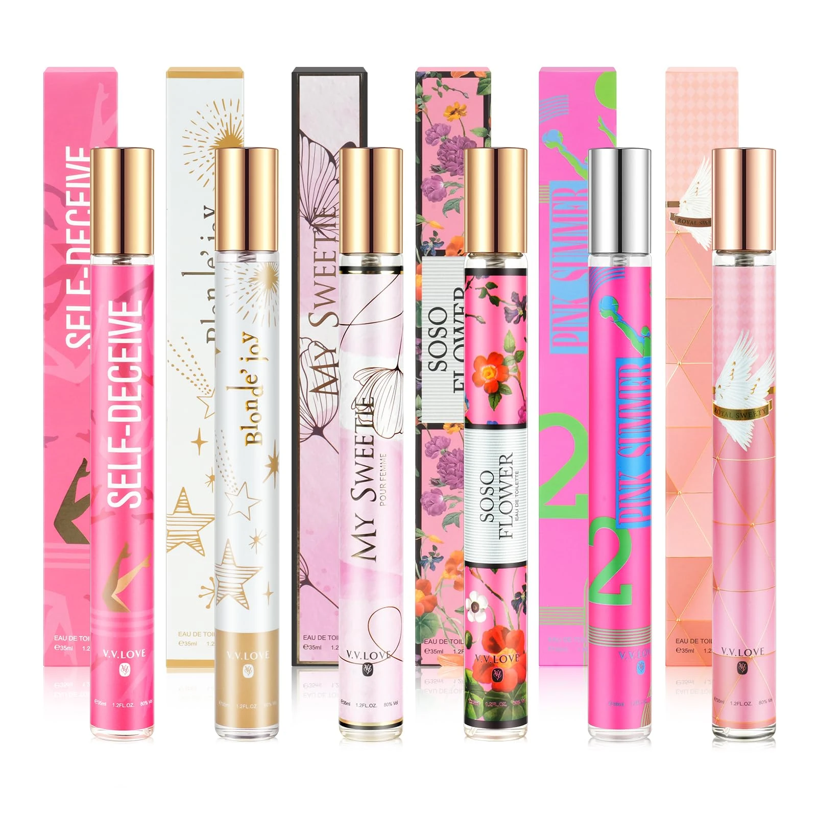 Premium Women Perfume Gift Set - 6x35ml Long Lasting Eau de Parfum with Sweet Floral and Fruity Notes - Travel Portable Parfum-Gift Sets for Her, Gift Sets for Mum, Gifts for Women Birthday