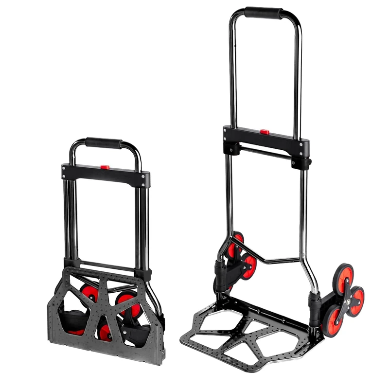 YEAUPE PRO Sack Truck, 80-100 kg Load Capacity, Folding Sack Truck, Height Adjustable & Stair Climber for Moving & Heavy Items, Stair Carts with 2 Expander Ropes & Sponge Handle