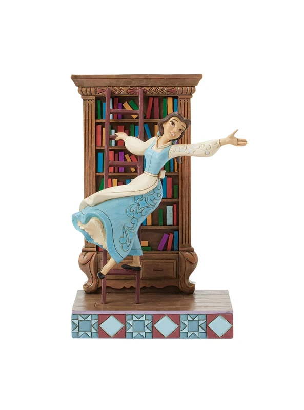 Disney Traditions Belle With Bookshelf Figurine - Image 1