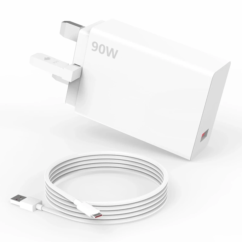 90W USB C Fast Charger Compatible with Xiaomi 15/15 Ultra/14/14 Ultra/13 Ultra/POCO F7 X7 Pro F6,Redmi Note 14 13 12 11Pro 90W Turbo Hyper Charge Fast Charger with 6A Charging Cable - Image 1